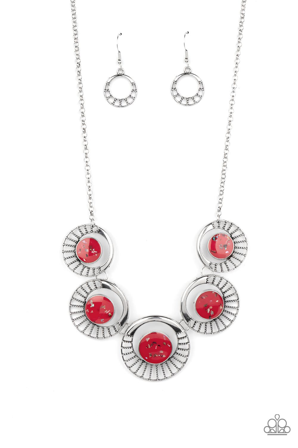 Elliptical Effervescence - Red Necklace