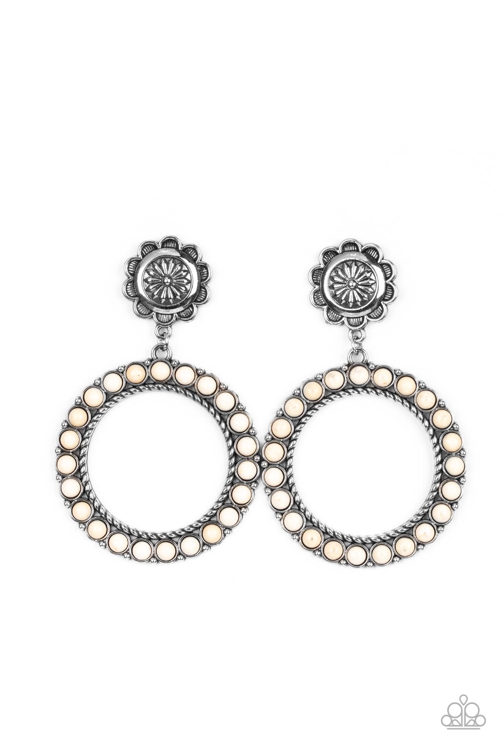 Playfully Prairie - White Post Earring