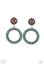 Load image into Gallery viewer, Playfully Prairie - Copper (Turquoise Stone) Clip-On Earring
