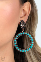 Load image into Gallery viewer, Playfully Prairie - Copper (Turquoise Stone) Clip-On Earring
