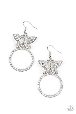 Paradise Found - White (Rhinestone) Earring freeshipping - JewLz4u Gemstone Gallery