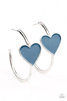 Kiss Up - Blue (Heart) Earring freeshipping - JewLz4u Gemstone Gallery