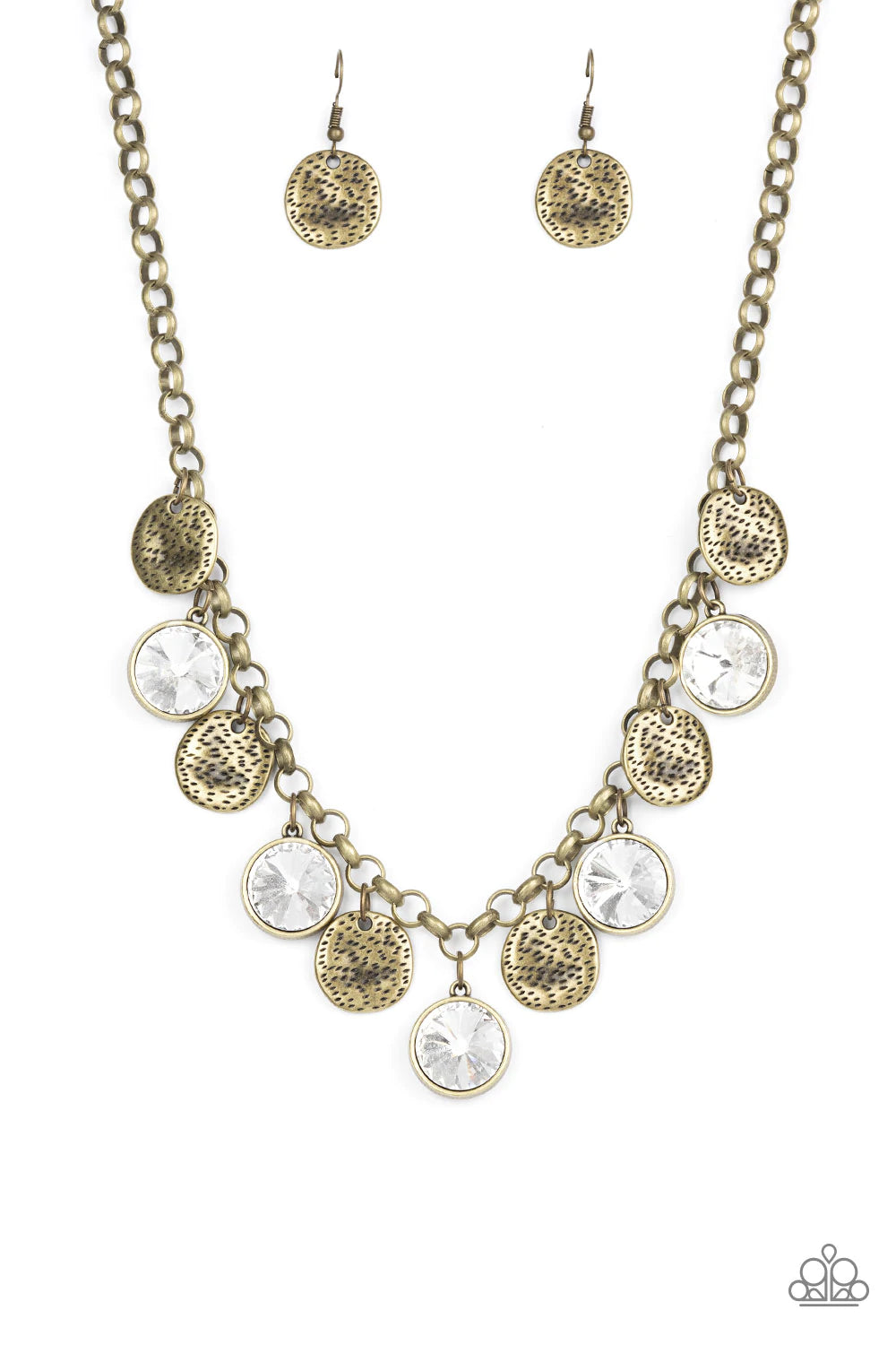 Spot On Sparkle - Brass Necklace