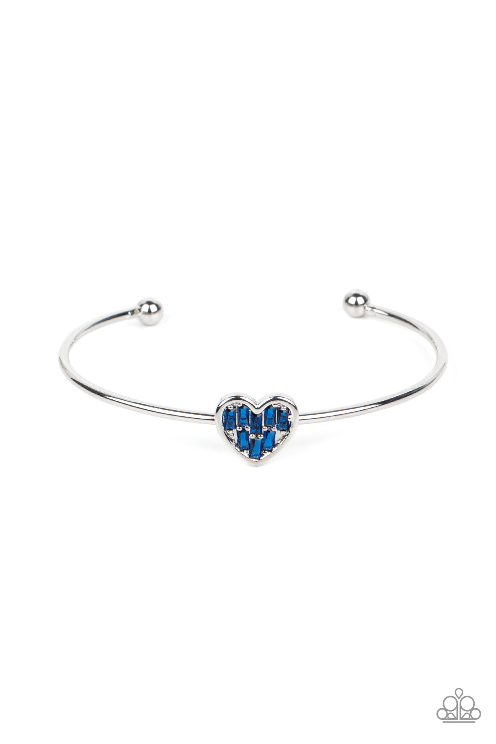Heart of Ice - Blue (Heart Rhinestone) Bracelet freeshipping - JewLz4u Gemstone Gallery