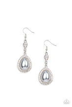 Load image into Gallery viewer, Elite Elegance - Silver (Pearly Gray/White Rhinestone) Earring
