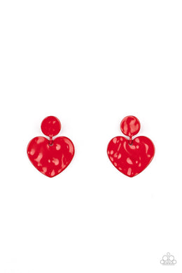 Just a Little Crush - Red (Heart) Earring freeshipping - JewLz4u Gemstone Gallery