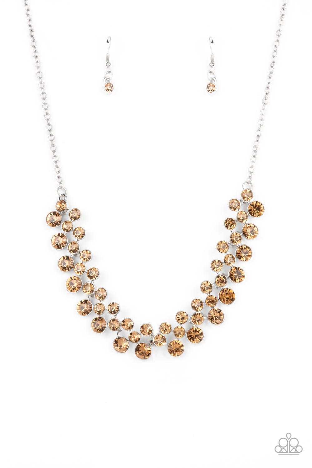 Won The Lottery - Brown (Topaz Rhinestone) Necklace