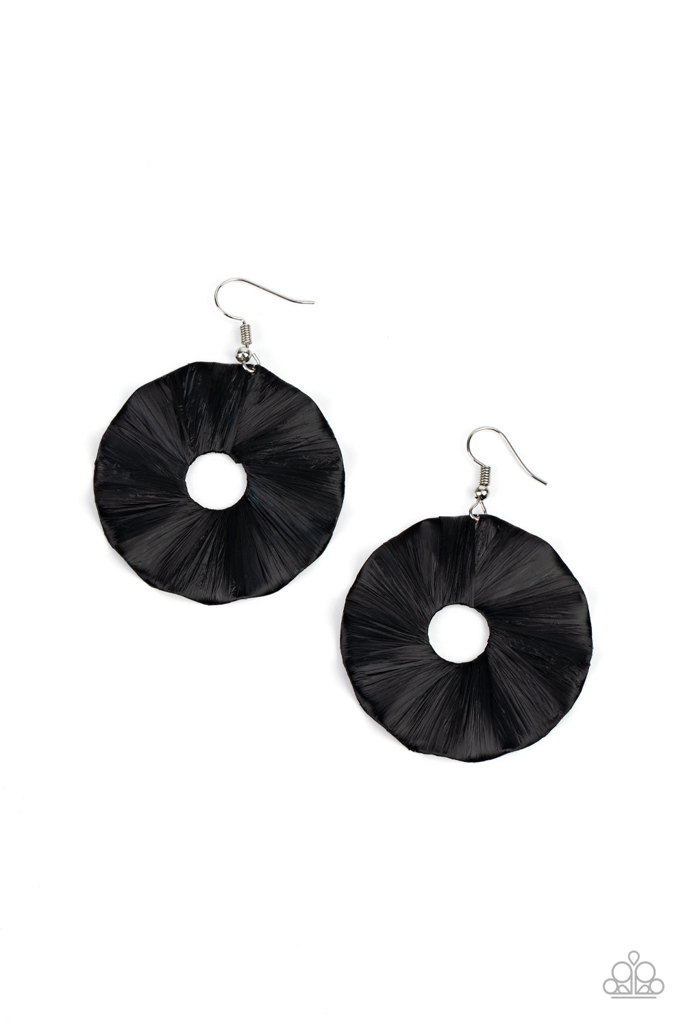 Fan the Breeze - Black Earring freeshipping - JewLz4u Gemstone Gallery