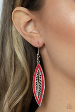 Load image into Gallery viewer, Leather Lagoon - Red Earring freeshipping - JewLz4u Gemstone Gallery
