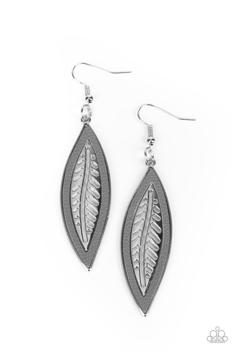 Leather Lagoon - Silver (Gray Leather) Earring