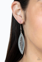 Load image into Gallery viewer, Leather Lagoon - Silver (Gray Leather) Earring
