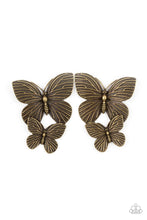 Load image into Gallery viewer, Blushing Butterflies - Brass Post Earring
