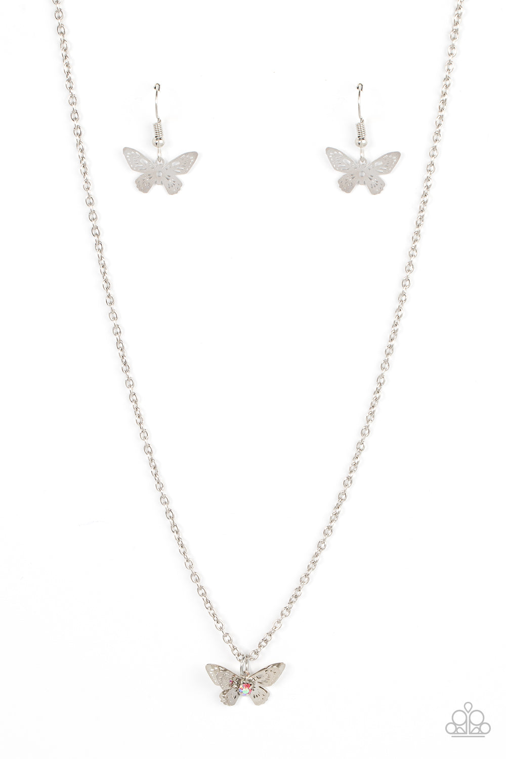 Flutter Love - Pink (Iridescent) Necklace freeshipping - JewLz4u Gemstone Gallery
