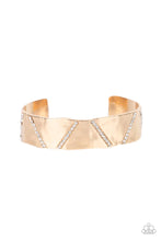 Load image into Gallery viewer, Couture Crusher - Gold (White Rhinestone) Bracelet
