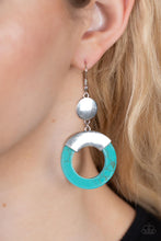 Load image into Gallery viewer, ENTRADA at Your Own Risk - Blue (Turquoise Stone Hoop) Earring
