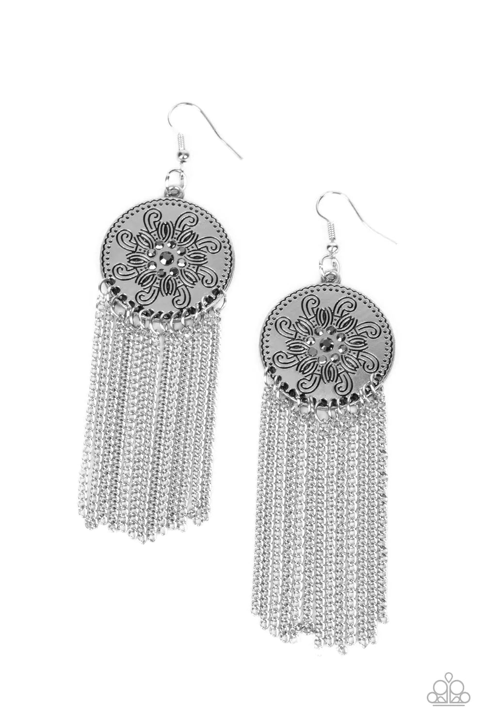 Fringe Control - Silver (Hematite) Earring