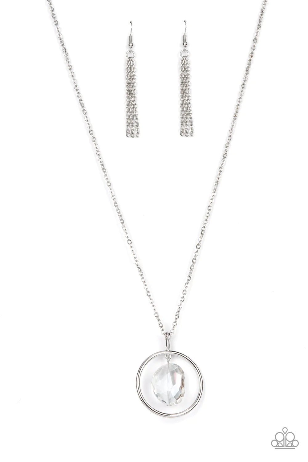 Hands-Down Dazzling - White (Iridescent Gem) Necklace