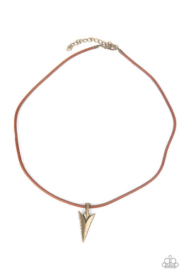 Pharaohs Arrow - Brass Urban Necklace freeshipping - JewLz4u Gemstone Gallery