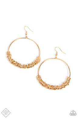 Retro Ringleader - Gold Earring (MM-1021) freeshipping - JewLz4u Gemstone Gallery