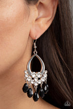 Load image into Gallery viewer, Famous Fashionista - Black (White Rhinestone) Earring
