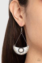 Load image into Gallery viewer, Canyon Canoe Ride - White (Marbled Stone) Earring
