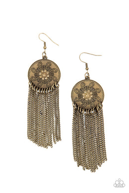 Fringe Control - Brass Earring freeshipping - JewLz4u Gemstone Gallery