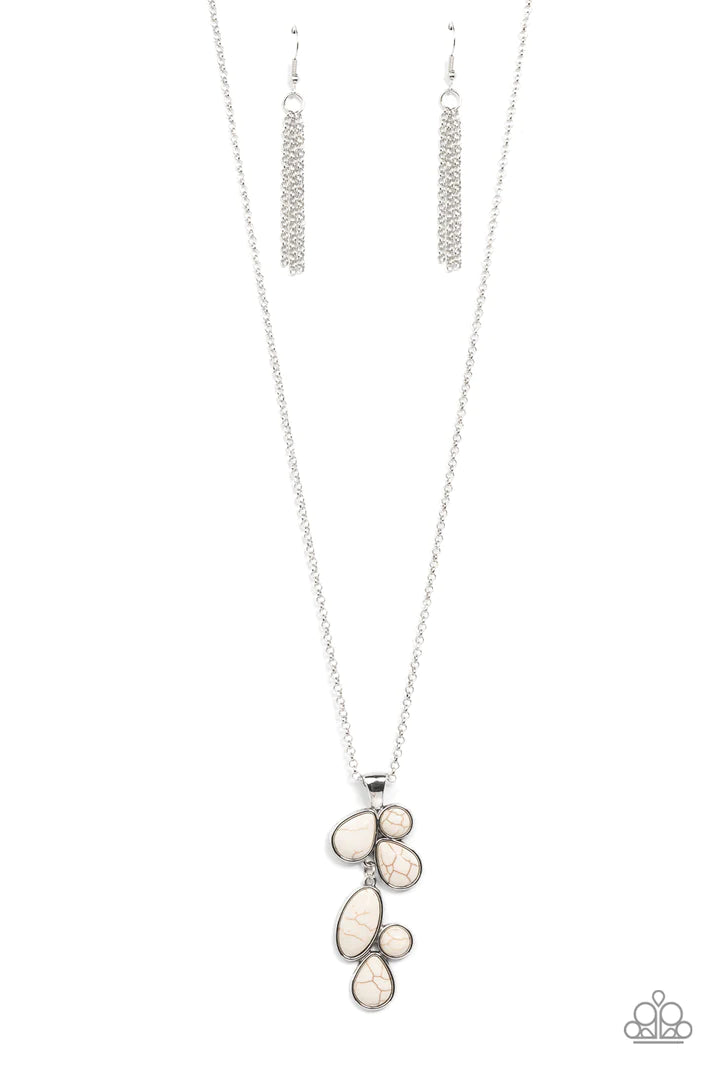 Wild Bunch Flair - White (Marbled Stone) Necklace