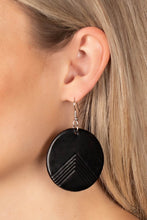 Load image into Gallery viewer, On the Edge of Edgy - Black (Leather Disc) Earring
