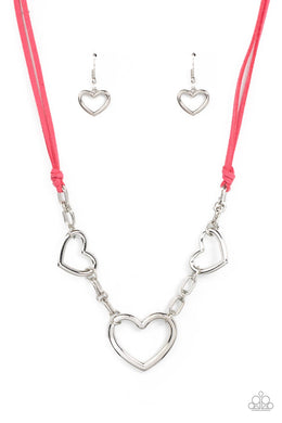 Fashionable Flirt - Pink (Heart) Necklace freeshipping - JewLz4u Gemstone Gallery