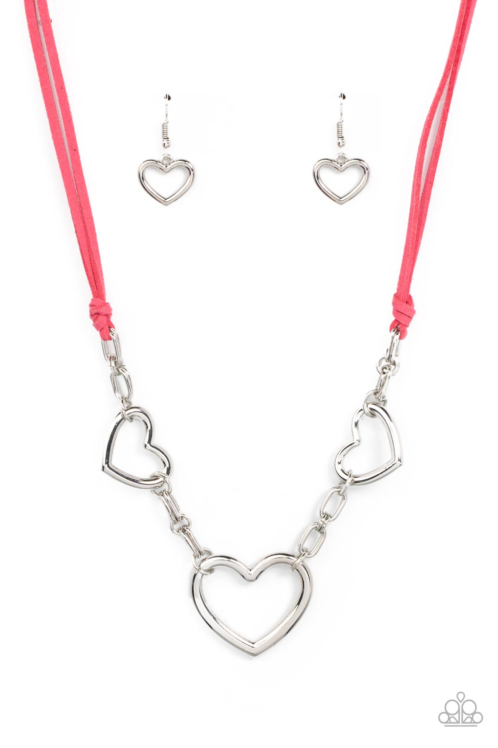 Fashionable Flirt - Pink (Heart) Necklace freeshipping - JewLz4u Gemstone Gallery