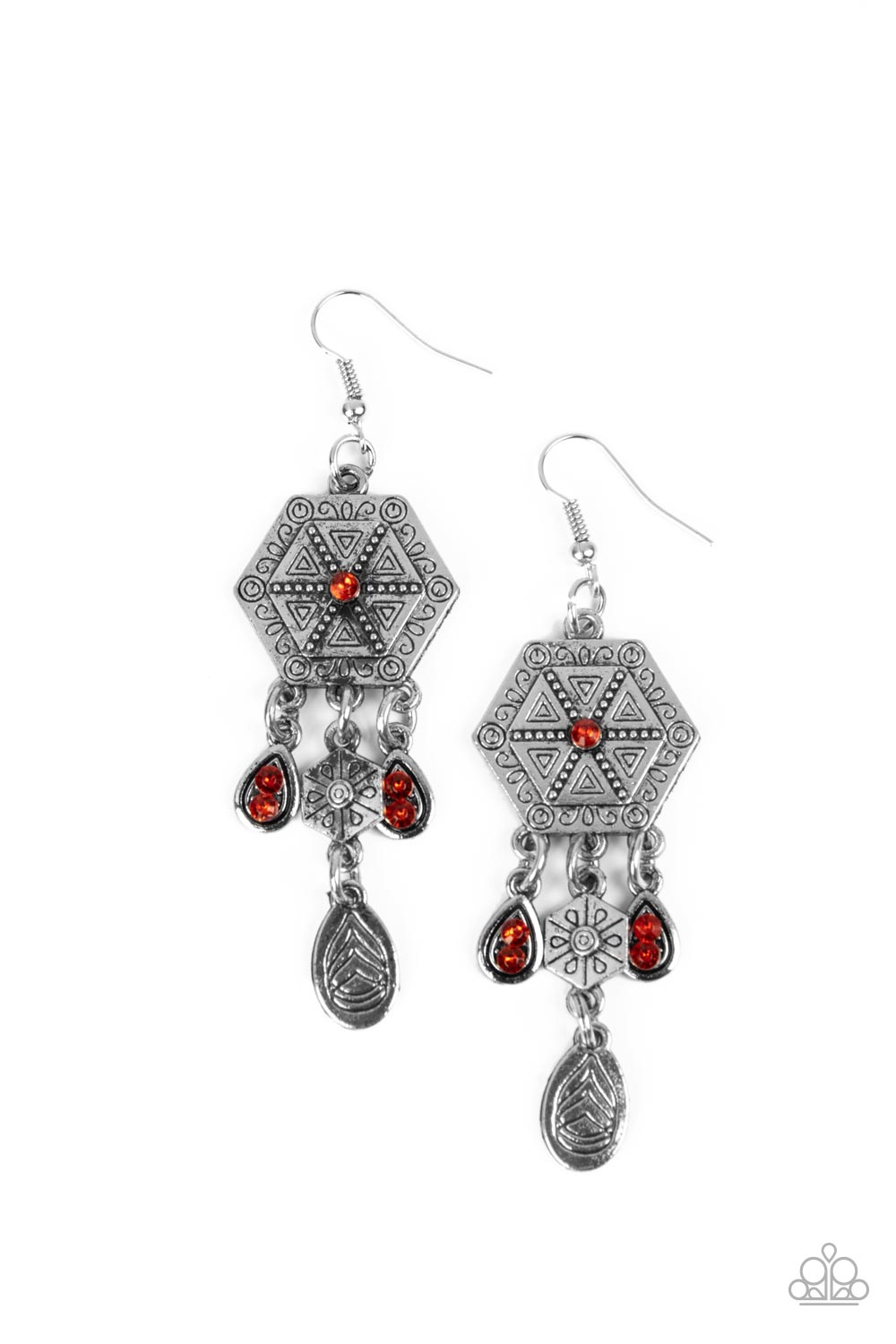 Dreamcatcher Delight - Orange (Rhinestone) Earring