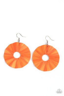 Fan the Breeze - Orange Earring freeshipping - JewLz4u Gemstone Gallery