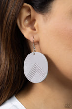 Load image into Gallery viewer, On the Edge of Edgy - Silver Leather Disc) Earrings
