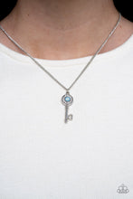 Load image into Gallery viewer, Prized Key Player - Blue (Rhinestone) Necklace freeshipping - JewLz4u Gemstone Gallery
