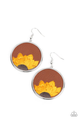 Sun-Kissed Sunflowers - Brown Earring freeshipping - JewLz4u Gemstone Gallery