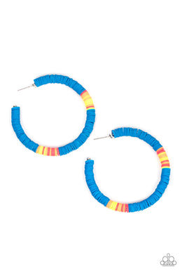 Colorfully Contagious - Blue Hoop Earring freeshipping - JewLz4u Gemstone Gallery