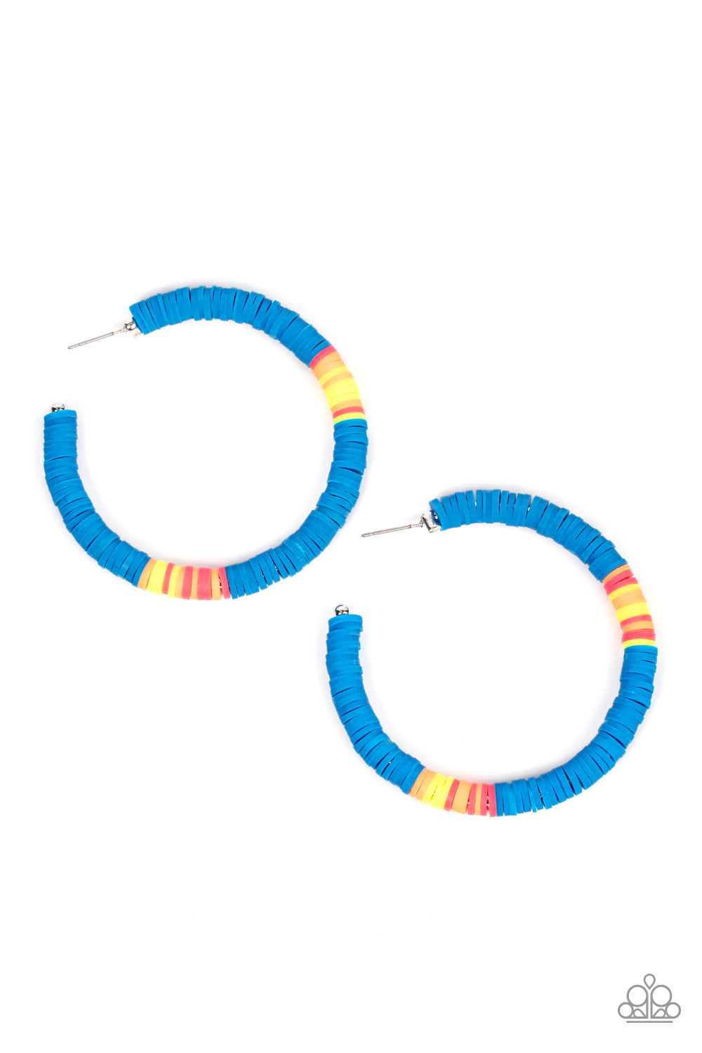 Colorfully Contagious - Blue Hoop Earring freeshipping - JewLz4u Gemstone Gallery
