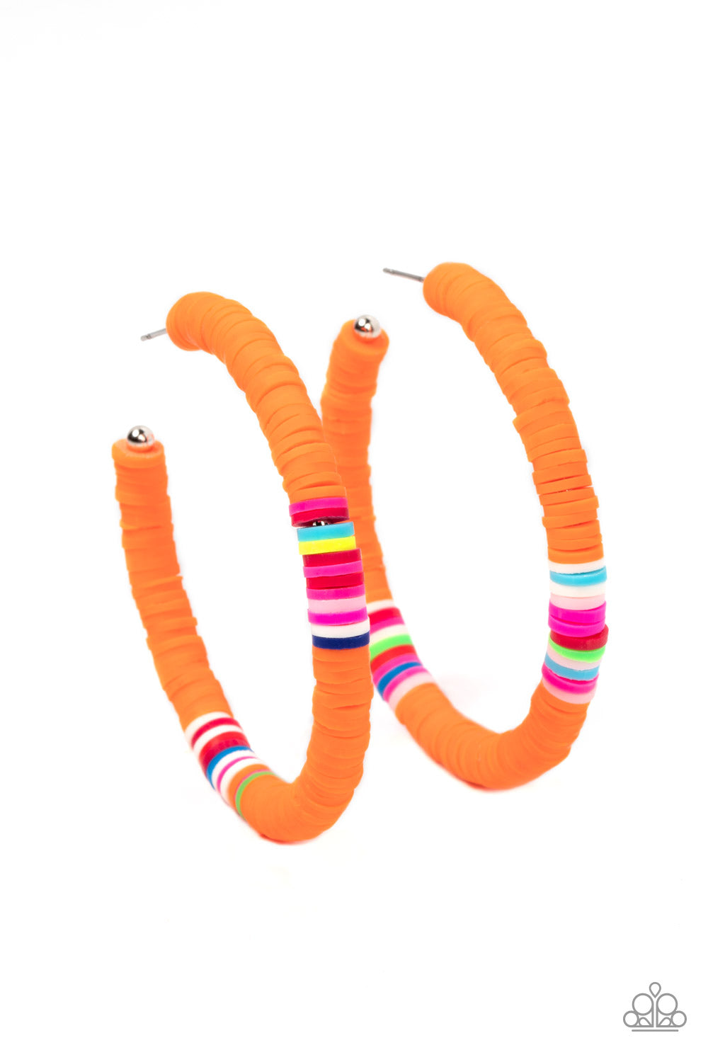 Colorfully Contagious - Orange Hoop Earring