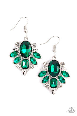 Glitzy Go-Getter - Green Earring freeshipping - JewLz4u Gemstone Gallery