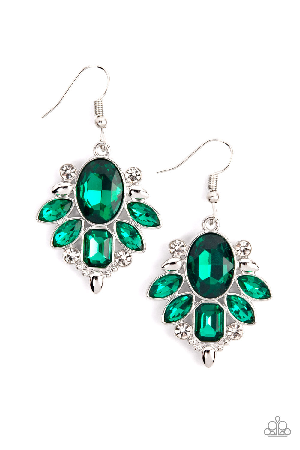 Glitzy Go-Getter - Green Earring freeshipping - JewLz4u Gemstone Gallery