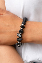 Load image into Gallery viewer, Volcanic Vacay - Silver (Black Lava Rock Beads) Bracelet
