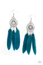 Load image into Gallery viewer, Pretty in PLUMES - Blue Earring
