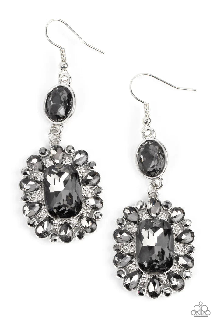 Capriciously Cosmopolitan - Silver (Smoky Gem) Earring