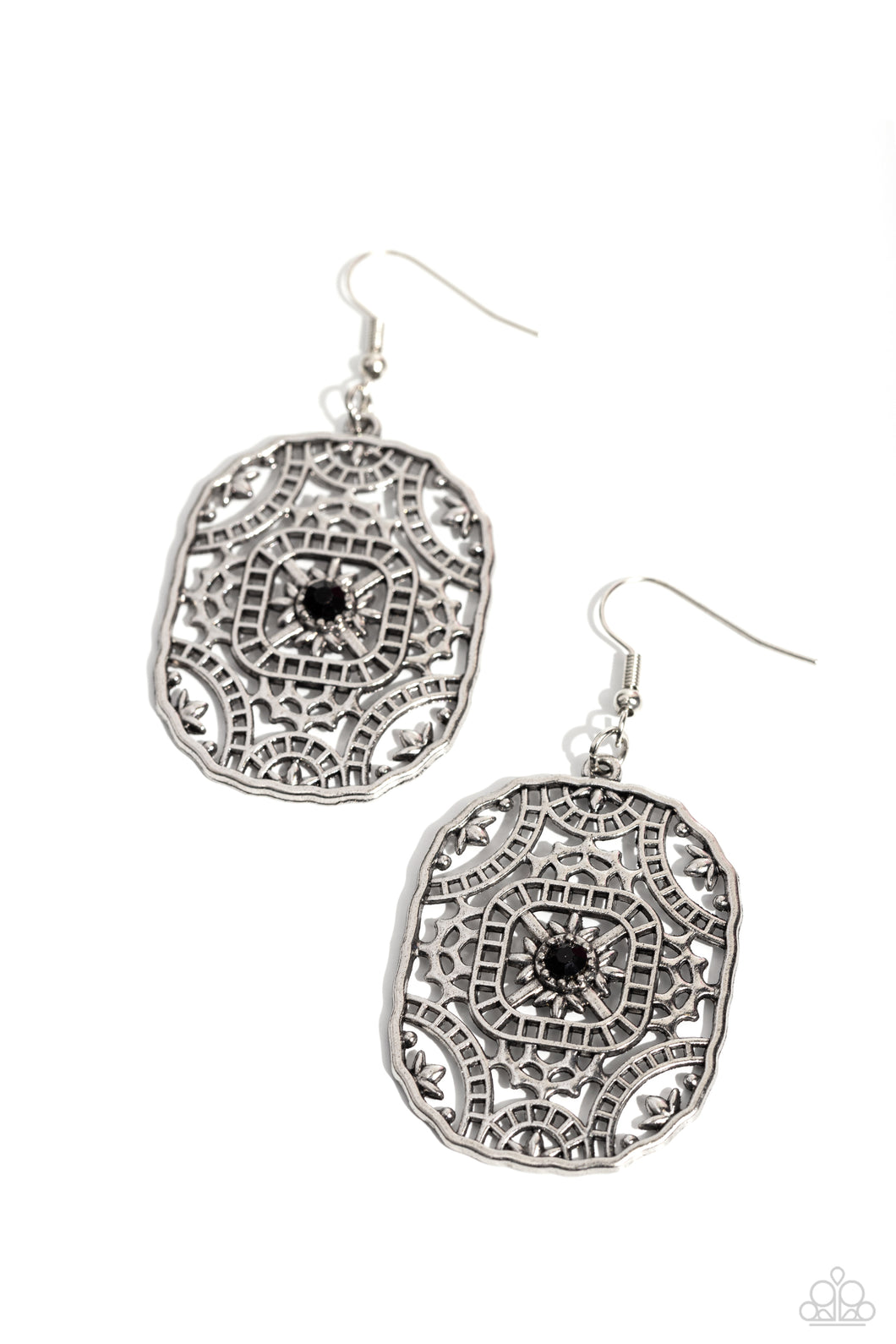 Greco-Roman Romance - Black (Rhinestone) Earring