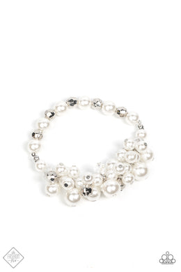 Elegantly Exaggerated - White Bracelet (FFA-0122) freeshipping - JewLz4u Gemstone Gallery