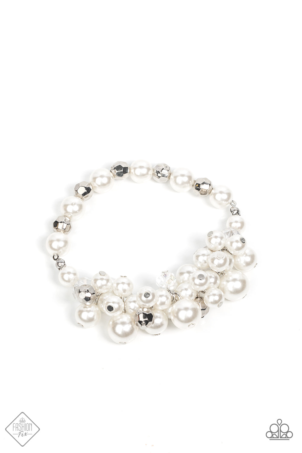 Elegantly Exaggerated - White Bracelet (FFA-0122) freeshipping - JewLz4u Gemstone Gallery