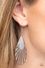 Load image into Gallery viewer, WING-A-Ding-Ding - Silver (Butterfly Wing) - Gray Teardrop Earring
