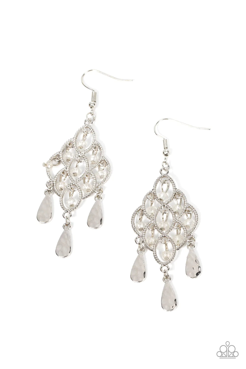Sentimental Shimmer - White (Crystal-Like Beads) Earrings