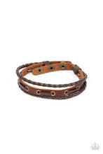 Load image into Gallery viewer, Road Cruise - Brass (Stud) Brown Leather Bracelet
