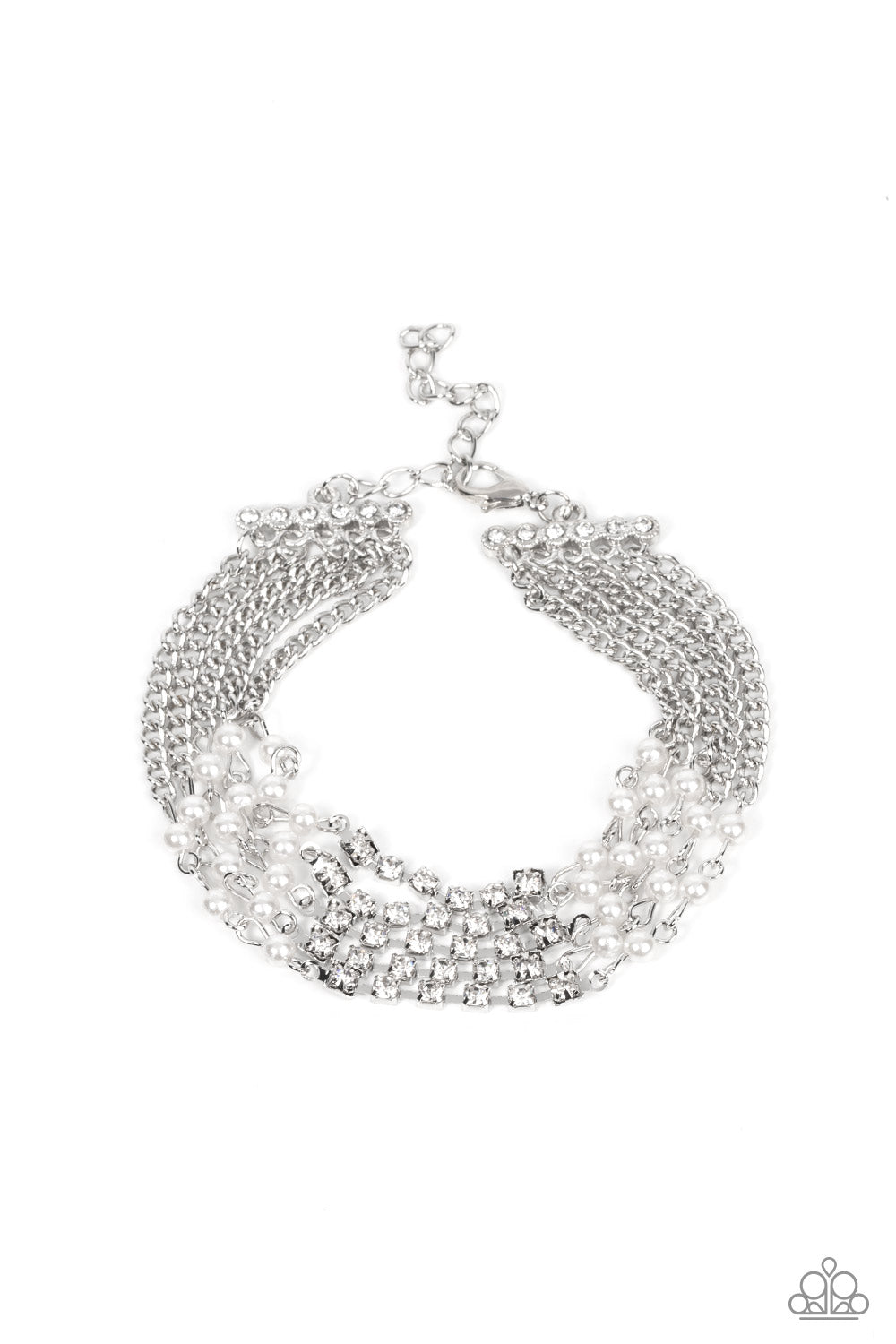 Experienced in Elegance - White (Rhinestone) Bracelet